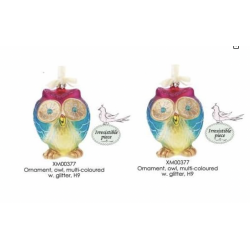 Lisbeth Dahl Christmas Ornament owl Weihnachtsschmuck 2er Set Schimmer Eule