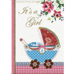 Pip Studio Karte "it's a girl" Klappkarte & Umschlag